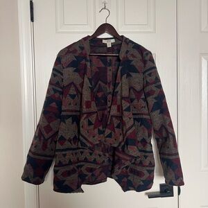 Vintage America Tribal Print Blazer/ Cardigan Sz XL
